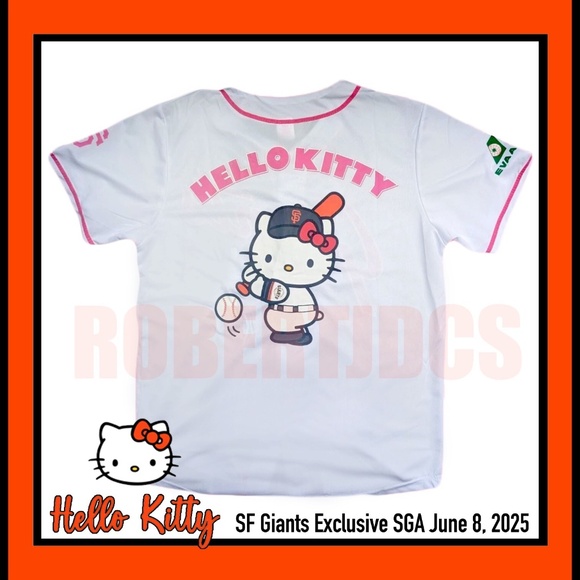 BRAND NEW San Francisco SF Giants Hello Kitty Jersey - SGA - Size XL - 6/8/2025 - Picture 2 of 4